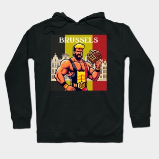 Brussels Grand Place Wrestler Waffles Hoodie